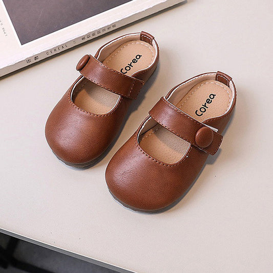 Sweet Flat Slippers Solid Color Small Leather Shoes