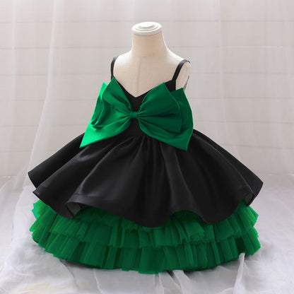 Elegant Baby Girls Sleeveless Big Bow Cake Tutu Toddler Prom Princess Dress