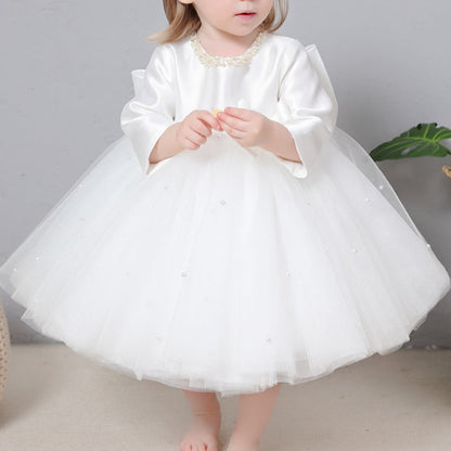 Infant One-year-old Dress Princess Dress Children's Long-sleeved Catwalk Gauze Dress