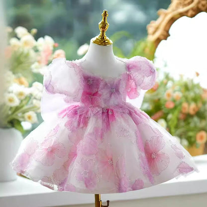 Luxurious Flower Girl Sequin Dress Toddler Birthday Pageant Princess Dress