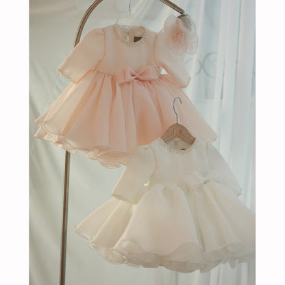 Sweet Baby Girls Doll Collar Pageant Dress Toddler Birthday Costume Princess Dress