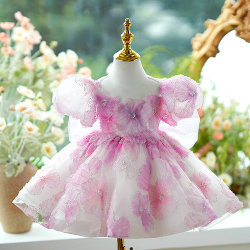 Luxurious Flower Girl Sequin Dress Toddler Birthday Pageant Princess Dress