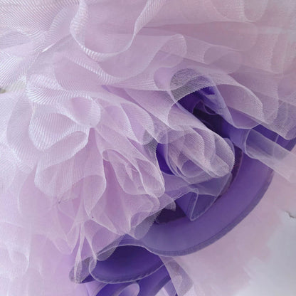 Elegant Baby Girls Lilac Satin Tulle Princess Dress Toddler Birthday Dresses