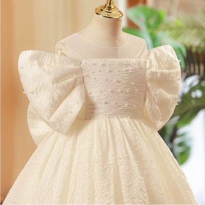 Flower Girl Birthday Party Wedding Christening Dress Bow Princess Dress