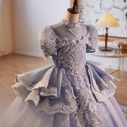 Elegant Baby Girls Beauty Pageant Princess Dress Toddler Ball Gown