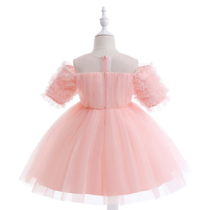 Elegant Baby Girls Christening Puffy Princess Dresses Toddler Flower Girl Dresses