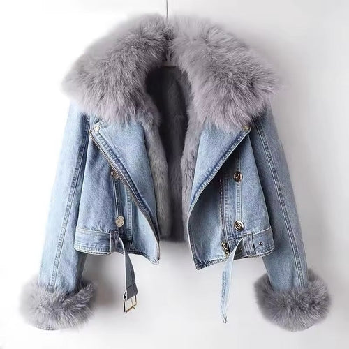 DAH Faux Fur Lined Denim Jacket: Timeless Style Meets Cozy Comfort