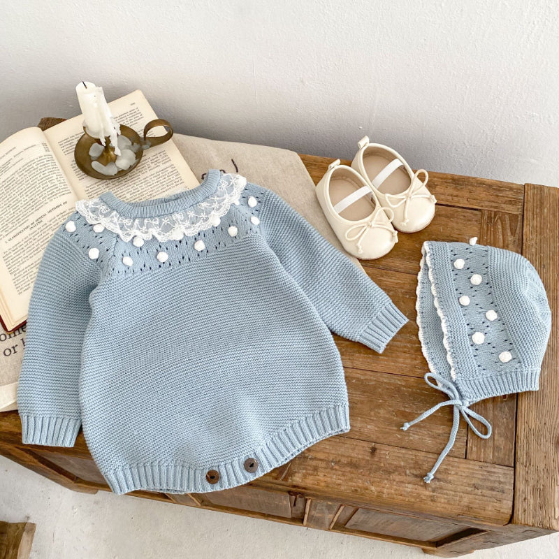 Newborn  Baby Girls Round Neck Romper