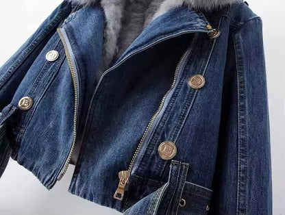 DAH Faux Fur Lined Denim Jacket: Timeless Style Meets Cozy Comfort