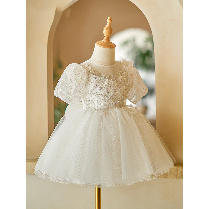 Flower Girl Sequined Dress Birthday Dress First Communion Dresses Girls Christening Dresses