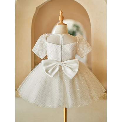 Flower Girl Sequined Dress Birthday Dress First Communion Dresses Girls Christening Dresses