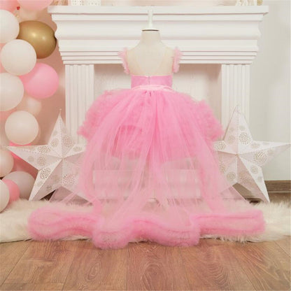 Luxurious Baby Girl  Fluffy Dress Costumes Dress Toddler Birthday Princess Dress