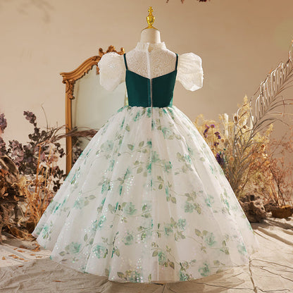 Elegant Luxury Flower Girl Wedding Birthday Party Princess Dress