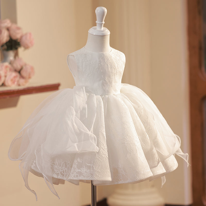 Flower Girl DressToddler Ball Gowns Sleeveless Wedding Pattern Princess Communion Dress