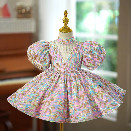 Elegant Baby Girls Beauty Pageant Dress Toddler Sequin Party Princess Dress