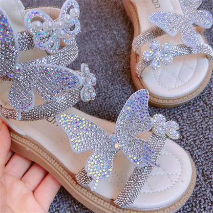 Girls Summer Sandals Rhinestone Shoes Girls Roman Sandals