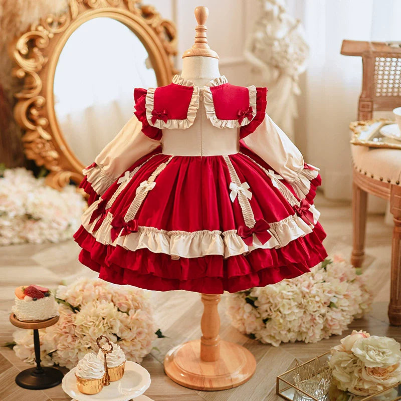 Girls Lolita Princess Dress Children French Dress Birthday Performance Dress