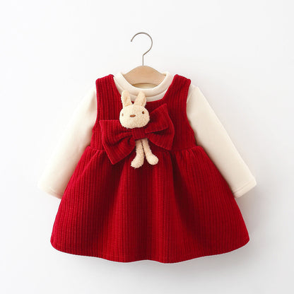 Girls Christmas Dresses Baby Girls Bunny Doll Dresses