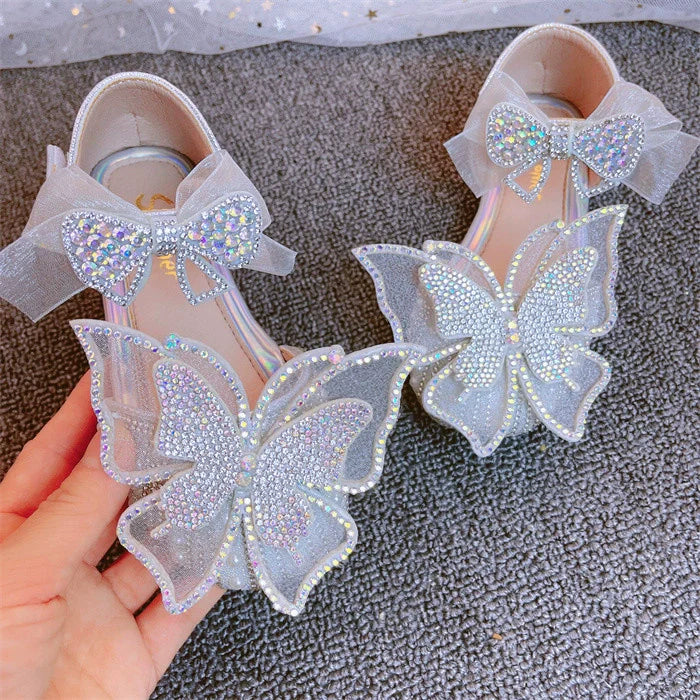 Summer Butterfly Sequin Princess Shoes Sandals