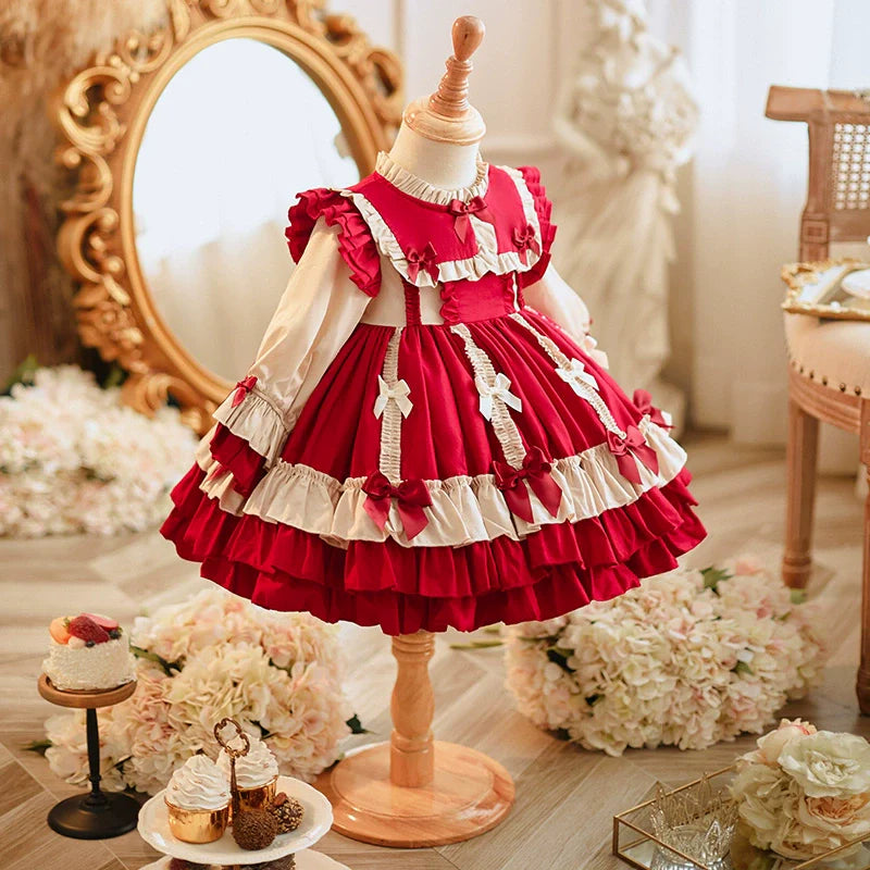 Girls Lolita Princess Dress Children French Dress Birthday Performance Dress