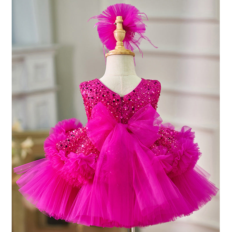 Lovely Baby Girl Sequins Christmas Dress Toddler  Birthday Princess Dress