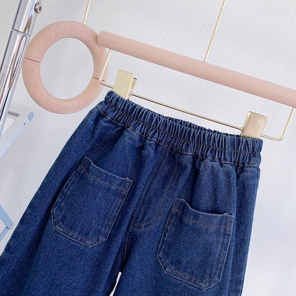 Sweet Baby Girl Suspender Jeans Two-piece Set