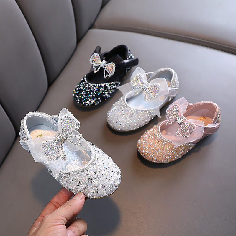 Summer Baby Girl Rhinestone Ribbon Princess Shoes