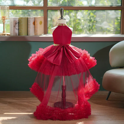 Luxurious Baby Girl Puffy Dress Christmas Dress Toddler Birthday Party Princess Dress