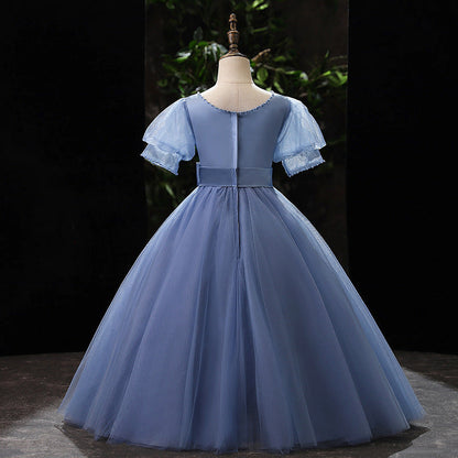 Flower Girl Communion Dress Bow-knot Chiffon Princess Dress