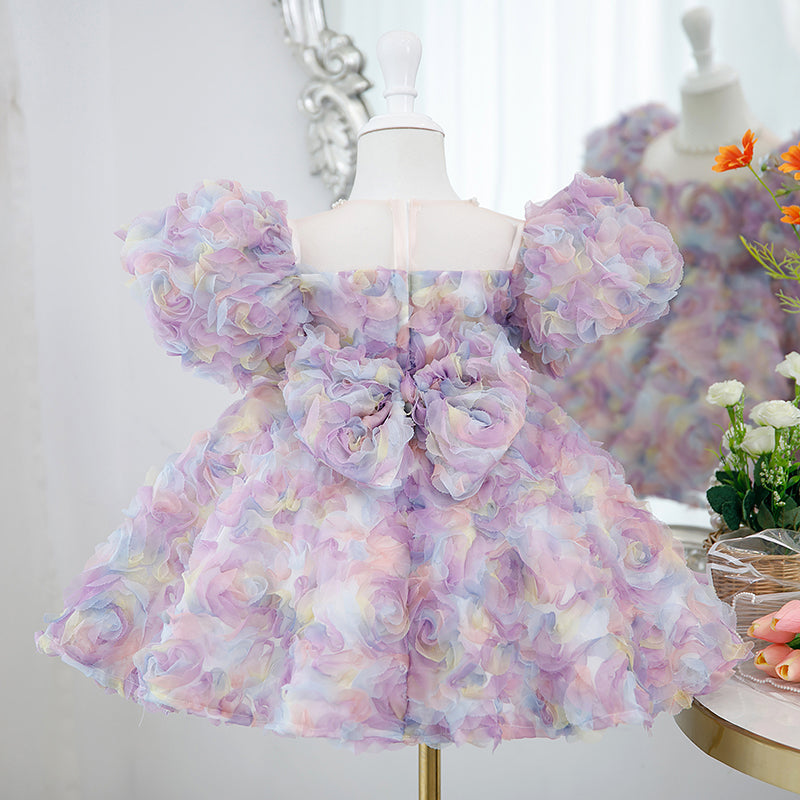 Toddler Prom Dress Girl Birthday Party Wedding Communion Dress Flower Fluffy Dress