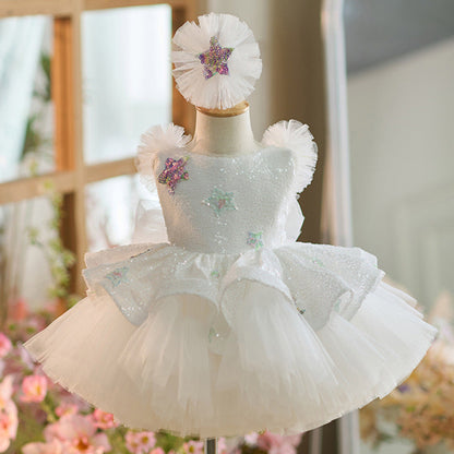 Flower Girl Dress Sequined Dress Toddler Birthday Party Princess Dress