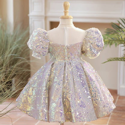 Girls Sequins First Communion Dresses Toddler Birthday Party Princess Dress