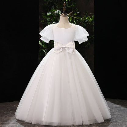 Flower Girl Communion Dress Bow-knot Chiffon Princess Dress