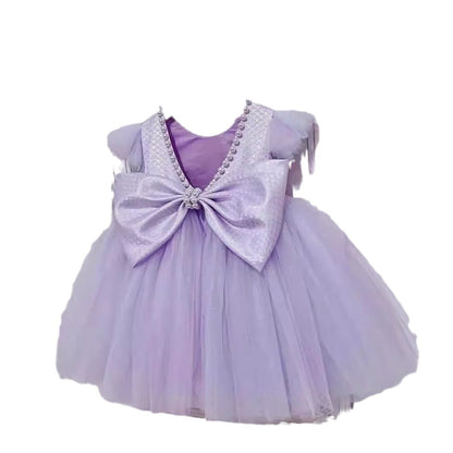 Purple Backless Princess Dress Mermaid Theme Dress