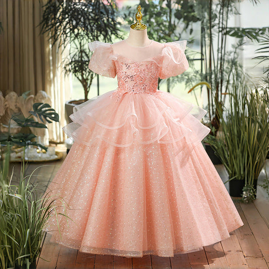 Elegant Baby Girls First Communion Dress Toddler Costume Princess Dress