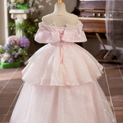 Girls Pageant Princess Dress Girls Elegant Prom Dress