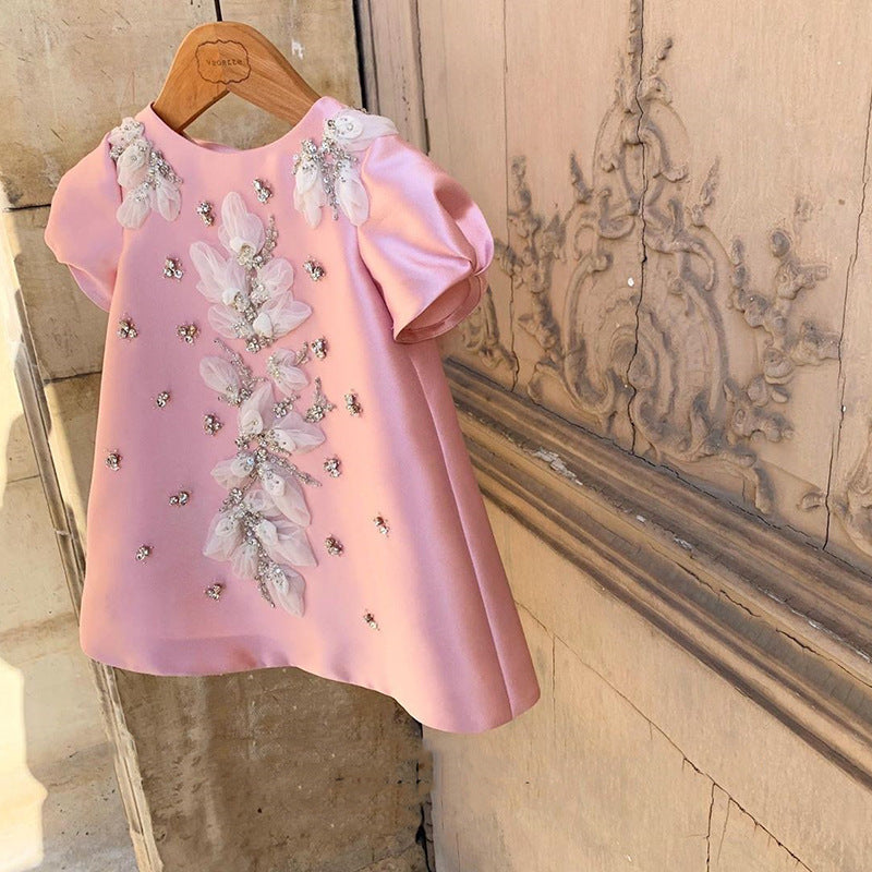 Drip-A-Holic Princess Embroidered Birthday Dress – Sparkling Elegance for Baby & Toddler Parties