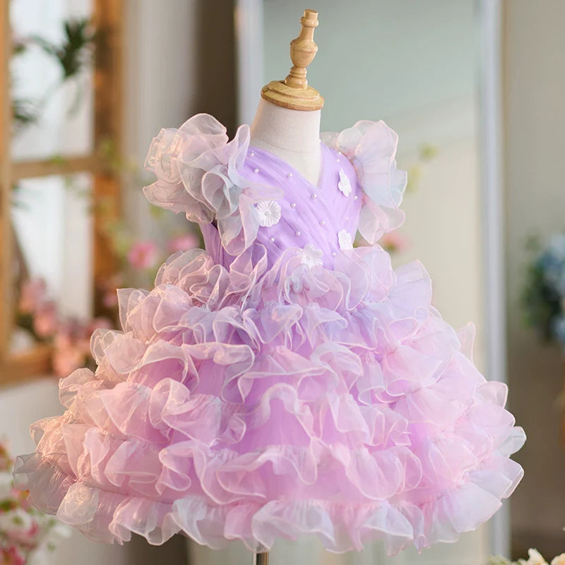 Purple Tutu Dress Girls Christmas Princess Dress