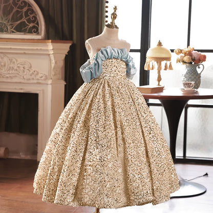 Girls Birthday Party Dress Children Sequin Princess Dress