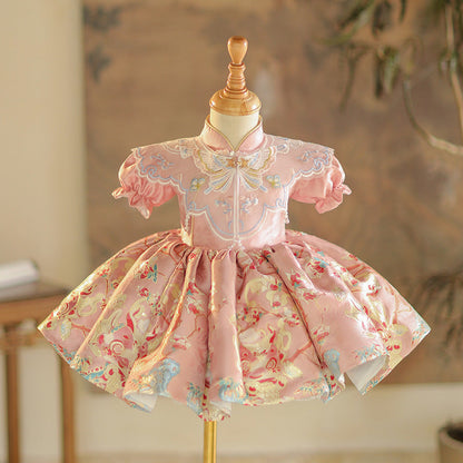 Elegant Baby Buckle Flower Girl Dresses Toddler Baptism Dresses