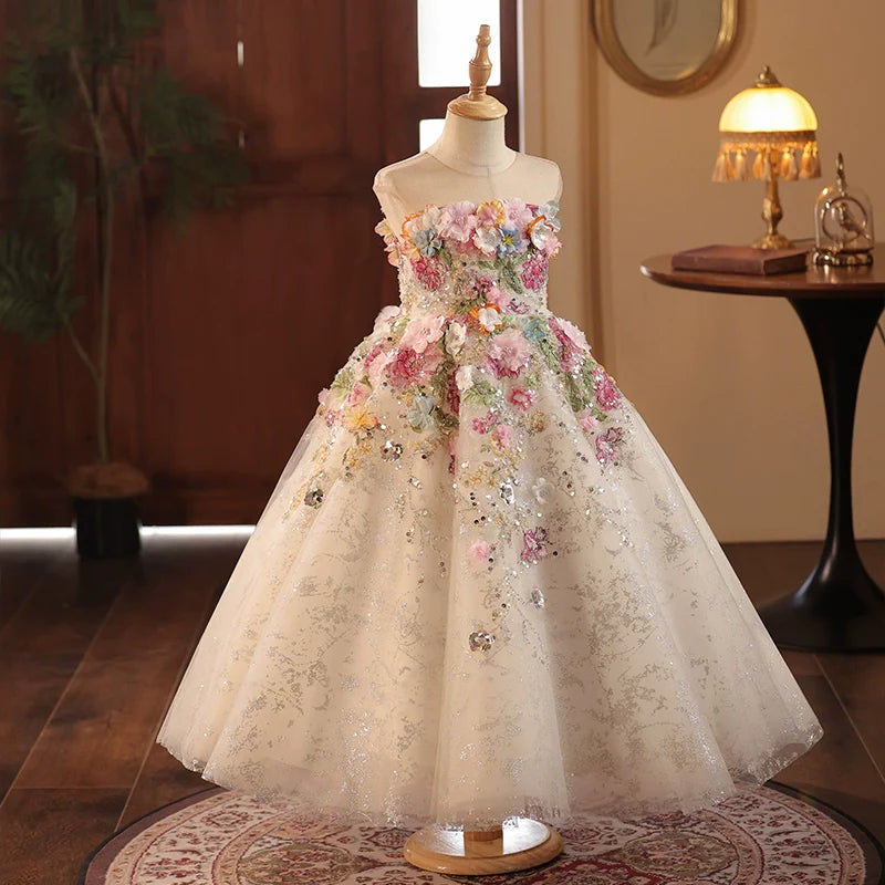 Luxurious Flower Girl Dress Baby Girl Christmas Dress Toddler Birthday Ball Gown