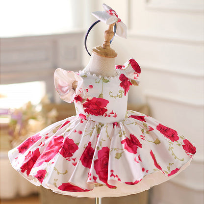 Flower Girl Dress Baby Girl Dresses Rose Princess Dress