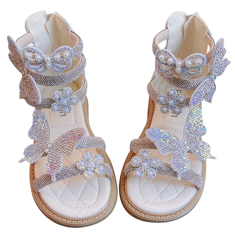 Girls Summer Sandals Rhinestone Shoes Girls Roman Sandals