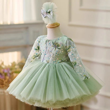 Flower Girl Dress Sequined Christmas Dress Girls Birthday Ball Gown