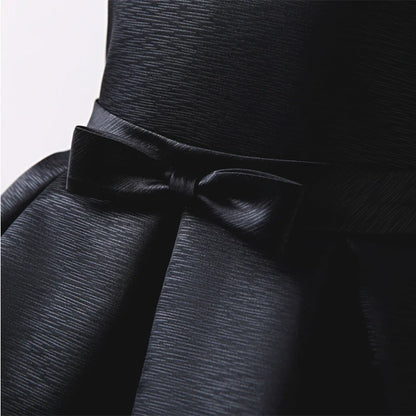 Girls Black Performance Birthday Dress with Bow