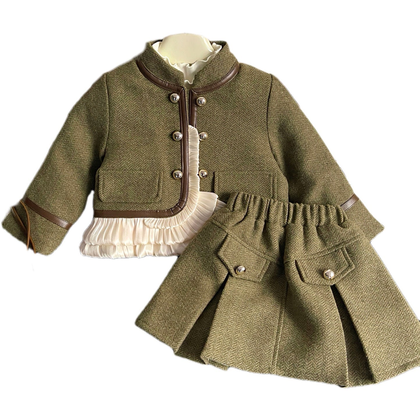 New Year Baby Girls Green  Two-piece Suit