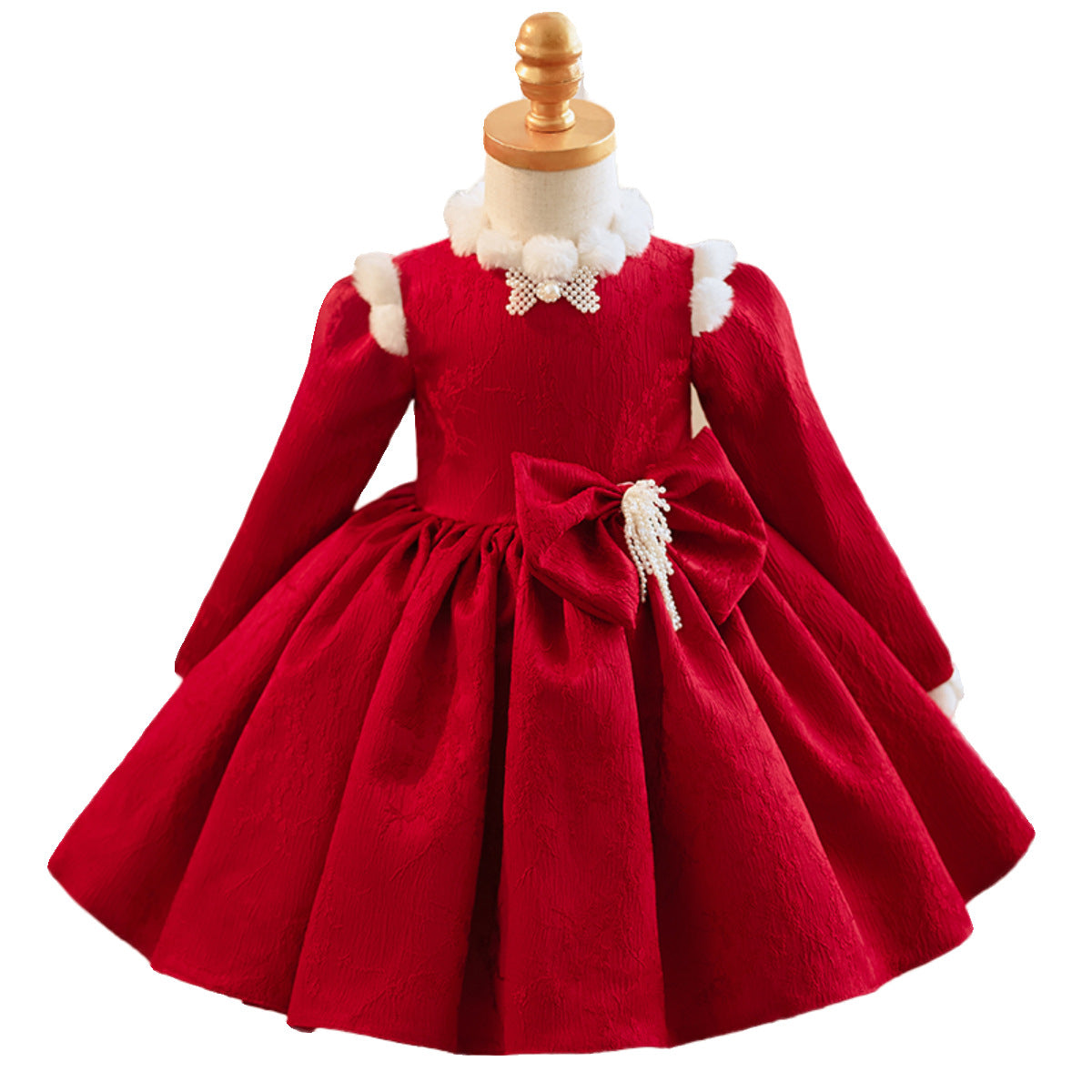 Girls Christmas Beauty Pageant Dress Toddler Embroidery Party Princess Dress