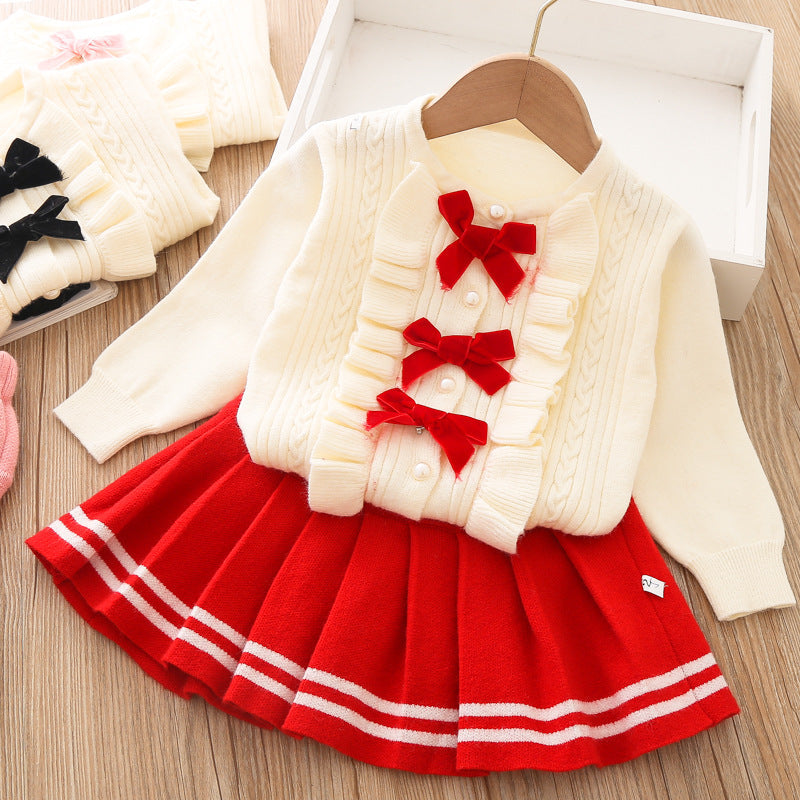 Lovely Baby Girl Two Piece Sweater Dress Winter Dresses