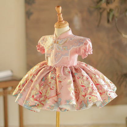 Elegant Baby Buckle Flower Girl Dresses Toddler Baptism Dresses