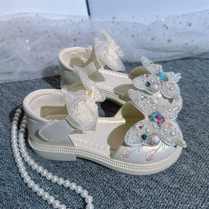 Summer Cute Baby Girls Pearl Bow-knot Shoes